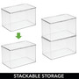 Plastic Kitchen Pantry/Fridge Storage Organizer, Hinge Lid, Medium - 6 Pack