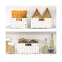 Woven Farmhouse Kitchen Pantry Food Storage Basket Box, Medium - 6 Pack, White