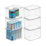 Plastic Kitchen Pantry/Fridge Storage Organizer, Hinge Lid, Small - 6 Pack
