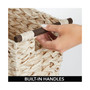 Woven Plastic Trash Can Wastebasket, Garbage Container Bin - Natural
