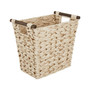Woven Plastic Trash Can Wastebasket, Garbage Container Bin - Natural