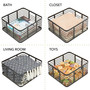 Steel Metal Wire Kitchen Organizer Basket, Handles, 6 Pack, Matte Black
