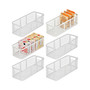 Metal Wire Food Organizer Storage Bins Basket - 6 Pack