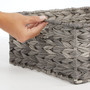 Woven Plastic Kitchen Pantry Storage Bin Basket, Large - 6 Pack - Gray Ombre