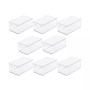 Plastic Storage Bin Box Container, Lid and Handles, 8 Pack