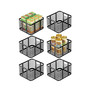 Small Metal Wire Organizer Basket for Kitchen, 6 Pack, Matte Black