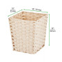Woven Square Trash Can Wastebasket, Garbage Container Bin
