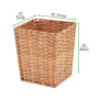 Woven Square Trash Can Wastebasket, Garbage Container Bin
