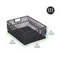 Metal Wire, Cotton Rope Large Decorative Kitchen Basket, 6 Pack - Black
