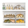 Modern Metal Wire Kitchen Cabinets, Pantry, Medium, Matte White - 2 Pack