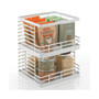 Modern Metal Wire Kitchen Cabinets, Pantry, Medium, Matte White - 2 Pack