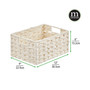 Woven Farmhouse Kitchen Pantry Food Storage Basket Box, Small - 3 Pack, White