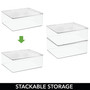 Plastic Kitchen Pantry/Fridge Storage Organizer, Hinge Lid, XLarge - 6 Pack