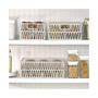 Metal Wire, Cotton Rope Large Decorative Kitchen Basket, 6 Pack - White