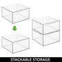 Plastic Stackable Kitchen Pantry Organizer with Drawer, Medium - 4 Pack
