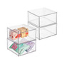 Plastic Stackable Kitchen Pantry Organizer with Drawer, Medium - 4 Pack