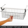 Large Wire Hanging Drawer Basket, Attach to Shelf - 4 Pack