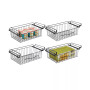 Large Wire Hanging Drawer Basket, Attach to Shelf - 4 Pack