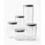 Podium 5-Piece Glass Storage Jar Set with Stand