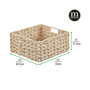 Woven Farmhouse Kitchen Pantry Storage Basket Box, Medium - 3 Pack, Cream/Beige