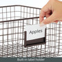 Small Steel Kitchen Organizer Basket with Label Slot, 4 Pack - Bronze