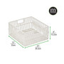 Metal Wire, Cotton Rope Medium Decorative Kitchen Basket, 3 Pack - White