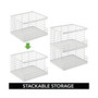 Stackable Open Front Wire Food Organizer Basket, Medium, 4 Pack, Matte White