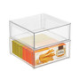 Plastic Stackable Kitchen Pantry Organizer with Drawer, Small - 2 Pack
