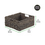 Woven Farmhouse Pantry Food Storage Bin Basket Box, Medium - 3 Pack, Dark Brown