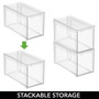 Plastic Stackable Kitchen Pantry Organizer with Drawer, XSmall - 4 Pack
