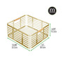 Metal Rustic Large Food Storage Bin Basket - 2 Pack - Soft Brass/Natural