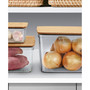 3 Piece Storage Bins with Bamboo Lids Set