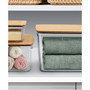 3 Piece Storage Bins with Bamboo Lids Set
