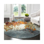 Glacier Blue and Multi 6'7" x 6'7" Round Area Rug