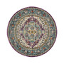 Monaco Violet and Light Blue 6'7" x 6'7" Round Area Rug