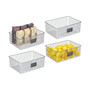 Square Steel Kitchen Organizer Basket with Label Slot, 4 Pack - Satin