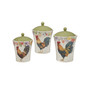 Floral Rooster Canister Set 3-Pc.