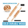 Wooden Carved Christmas Rolling Pin 2-Pc.