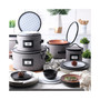 4 Piece Hard Shell Fine China Dinnerware Plates Storage - Holds a 12 Serving Set
