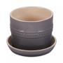 Enameled Stoneware Herb Planter with Base