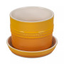 Enameled Stoneware Herb Planter with Base