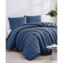 Dhara 3 Piece Textured Duvet Cover and Sham Set, Full/Queen