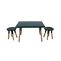 Kids 3-Piece Table And Stool Painted Dipped