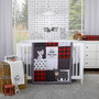Little Man Cave Bear, Fox, Moose, Buffalo Check and Arrows Rustic Nursery Crib Bedding Set, 3 Piece