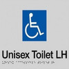 Braille Sign Disabled LH Toilet Metal 180x210mm Black