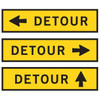 Boxed Edge Road Sign - DETOUR RIGHT ARROW