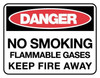 Danger No Smoking Flammable Gases Danger Sign Poly 600x450mm