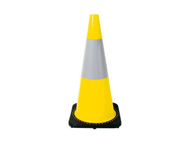 Traffic Cone with Reflective Collar 700mm Yellow