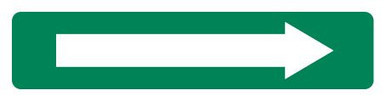 Arrow Emergency Sign Self Adhesive 50x150mm