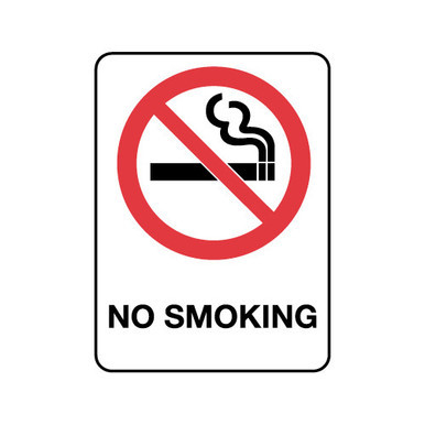 No Smoking Prohibition Sign Self Adhesive 225x300mm